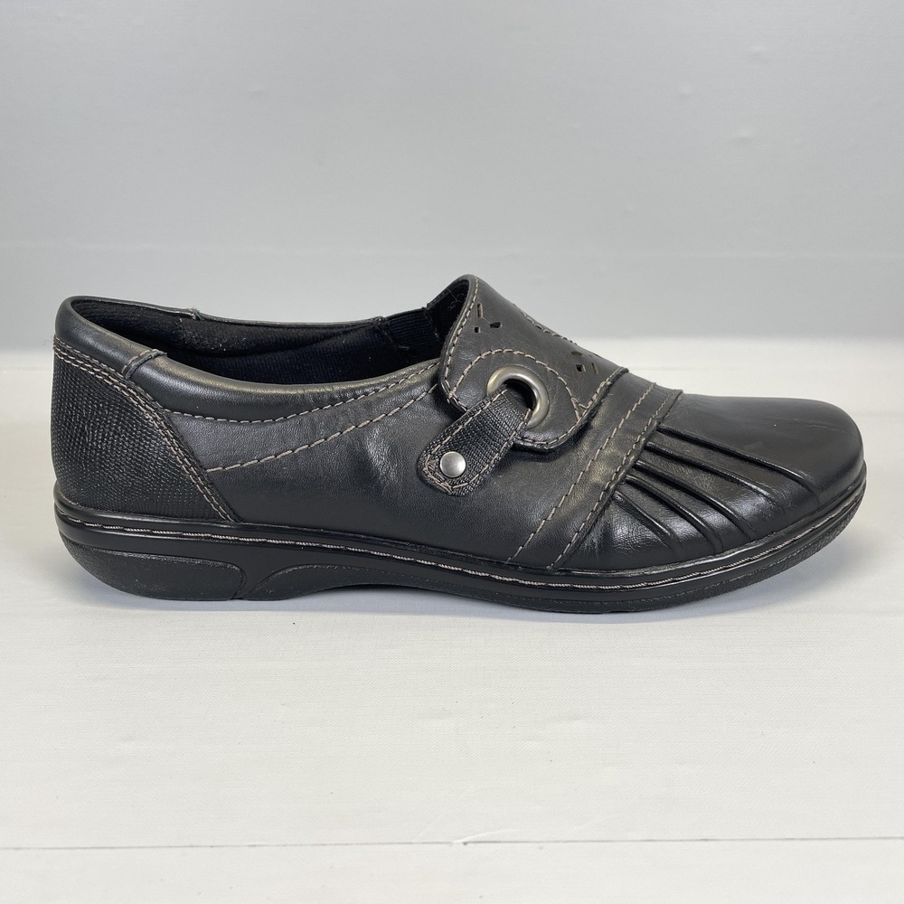 Earth Origins Glendale Gabrielle Shoes Womens Size‎ 9.5 M Black Leather Slip On
